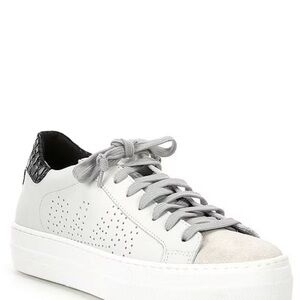 Women’s P448 Thea White and Gray platform Sneakers- Size 36